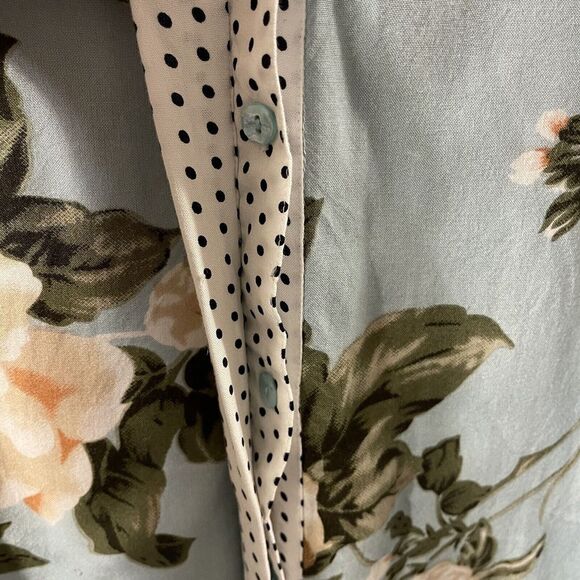 Soft Surroundings Montage Blouse Women's Size Large Blue Floral Polka Dots - Picture 10 of 10
